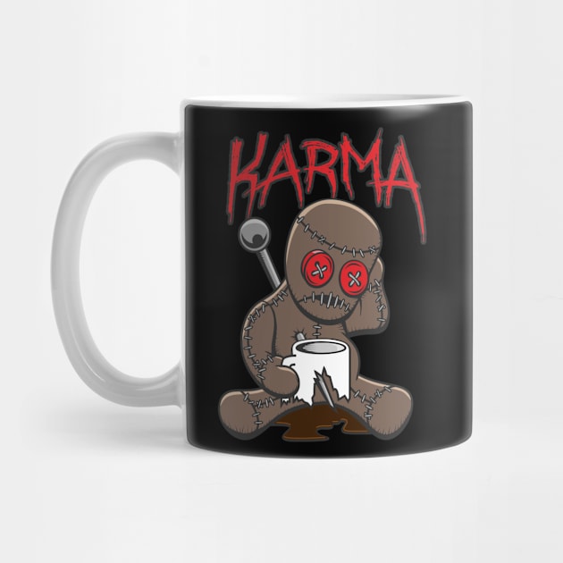 Cute Karma Coffee Cup Voodoo Doll Humor by Grandeduc